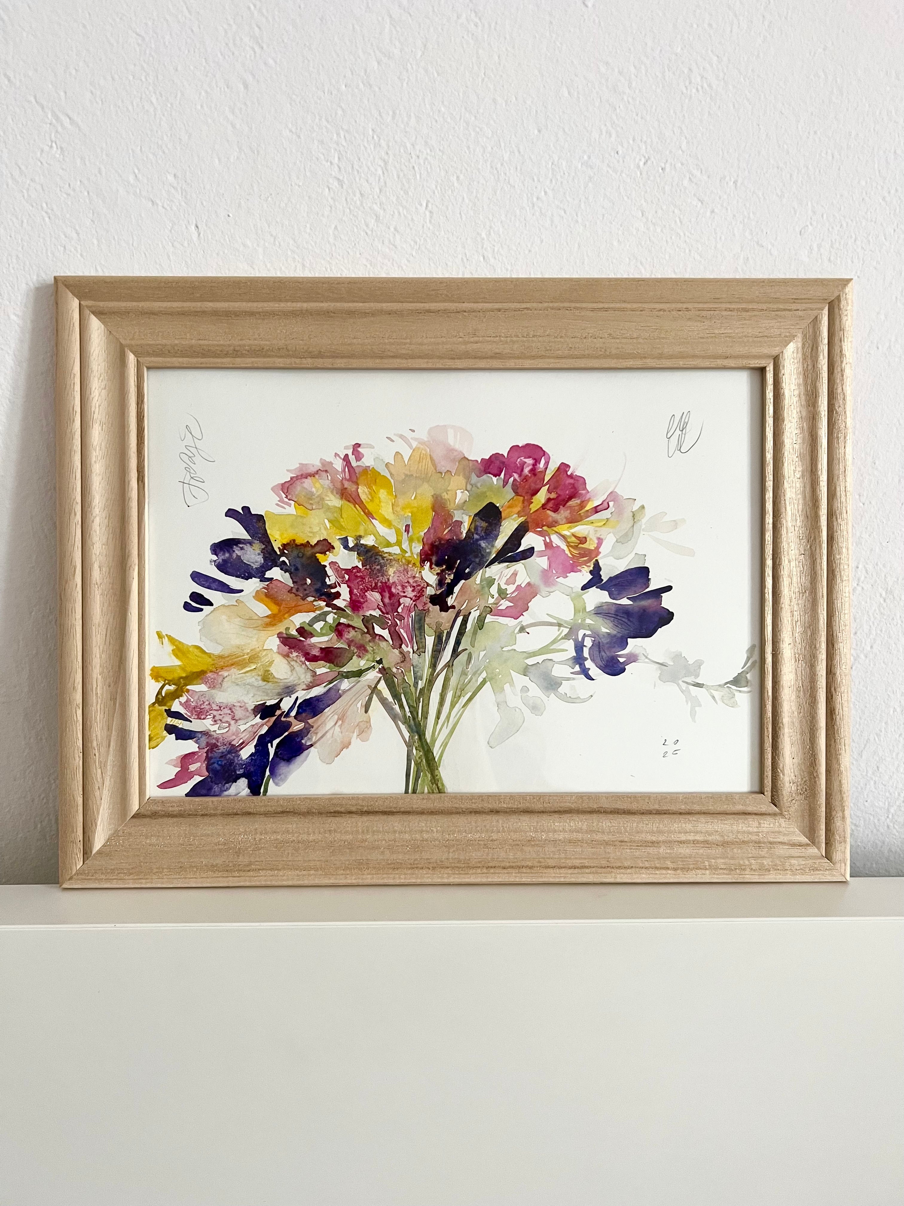 絵画 freesia  sizeF3 Colourful Flower Illustration Poster Freesia 3 Art Print by